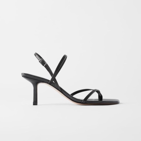 Zara NWOT strappy Square toe mid heel sandal - Picture 3 of 5
